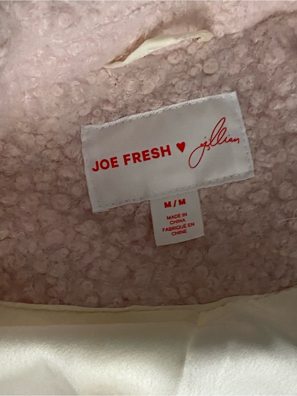 Joe Fresh Light Pink Teddy Bouclé Double-Breasted Coat - Picture 2 of 9